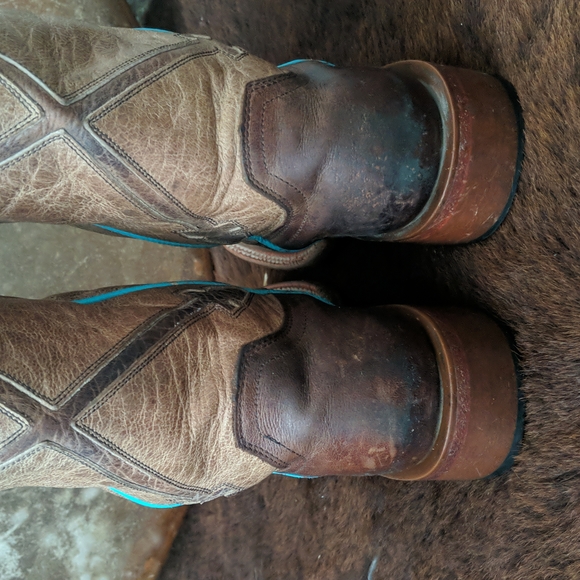 JOHNNY RINGO JR922-38 distressed brown/tan  Arrow cowgirl boots square toe sz 5B - Picture 13 of 16